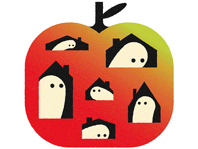 Worms apple illustration worm