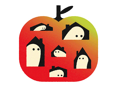 Worms apple illustration worm