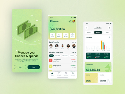 Fintech Mobile App UI Design app design app ui dashboard dashboard design dashboard management design design agency figma finance finance app fintech focotik green management mobile app design product design ui ui design ui ux user interface