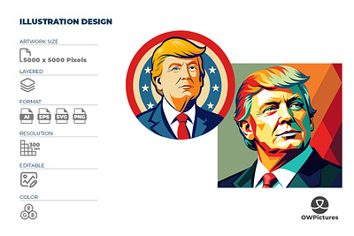 Donald Trump Illustration badge branding design donald election fans illustration t shirt trump tshirt usa vote