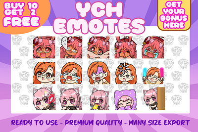 ych twitch emotes illustration