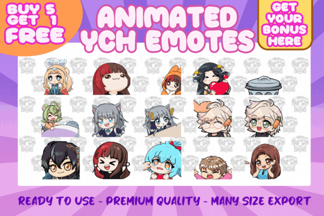 animated ych emotes illustration