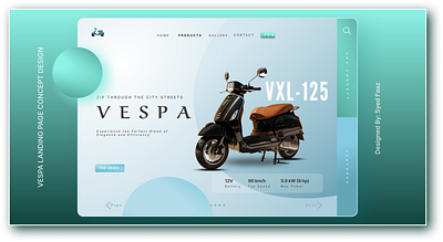 Vespa landing page design color theory graphic design typography ui user experience user interface ux visual design