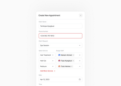 Create New Appointment Modal design graphic design ui ui design ux ux design