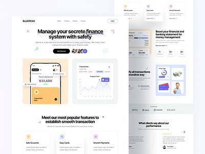 BLUEPEAK || Fintech Landing Page Exploration product ui ux web website