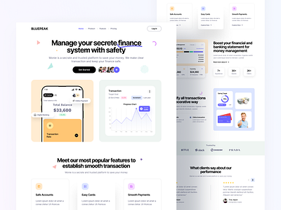 BLUEPEAK || Fintech Landing Page Exploration product ui ux web website