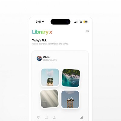 Library X app design gallery mobile product