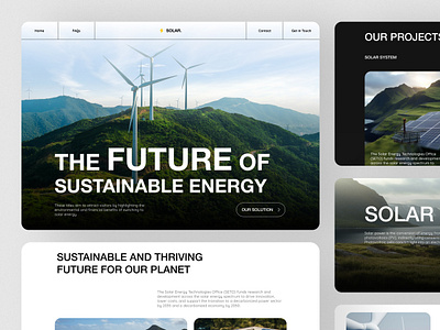 Renewable Energy Website ⚡ aesthetics design eco eco friendly ecofriendly electric energy environment graphic design green minimalist nature new energy landing page renewable energy website solar panel sustainable ui uiux website windmill