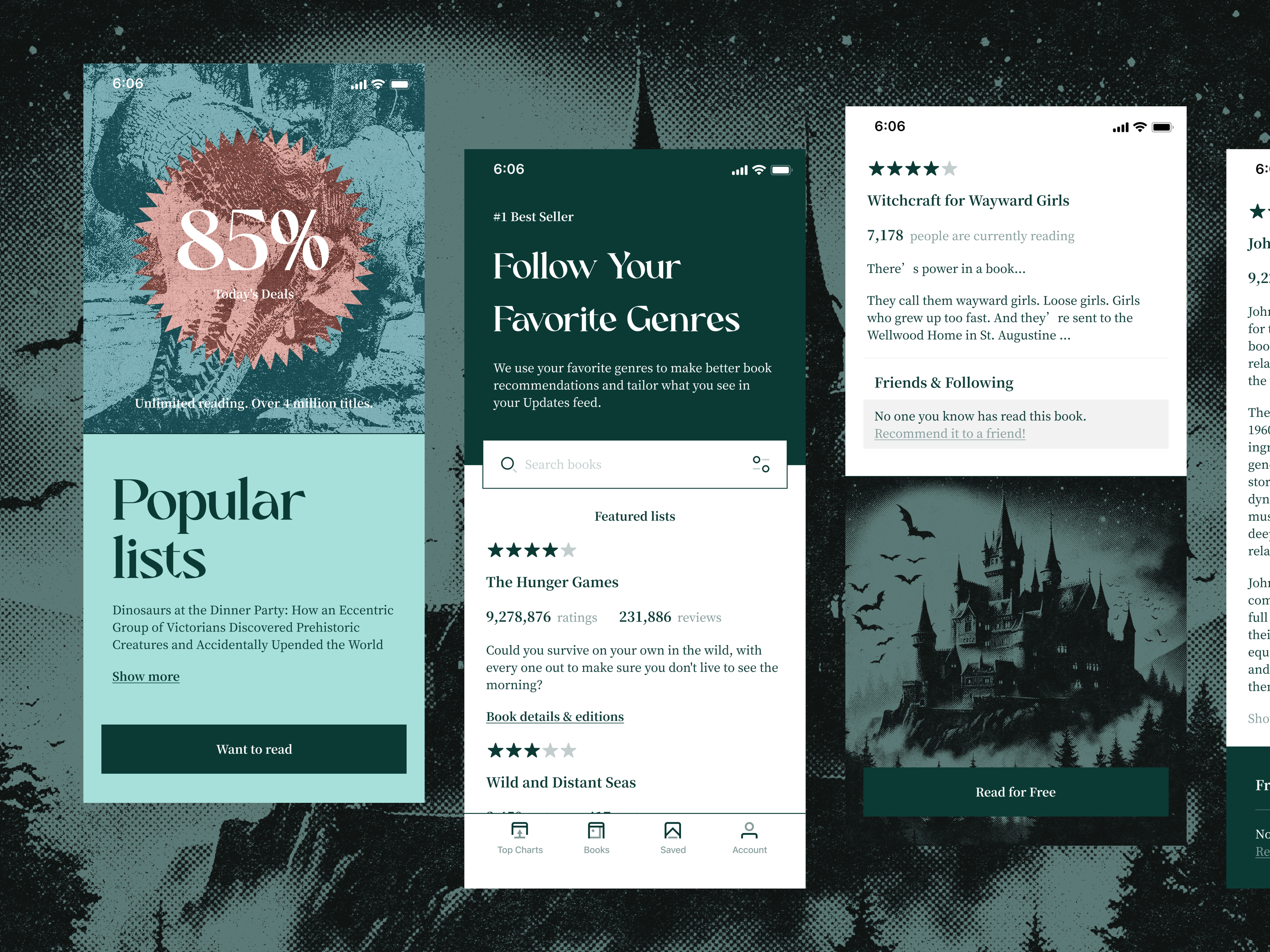 Popular Free Online Books App app design typography ui ux