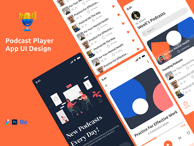 Podcast App UI Design anik ux app design interaction design podcast app product design uiux