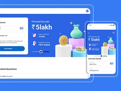 Personal Loan Banner app banner character design illustration illustration ux ui indian loan personal loan rupee ui vector web