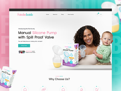 Foodie Boob - Baby care shopify store website landing page baby care landing page baby care website d breast pump landing page child care website design shopify shopify landing page shopify store design shopify website