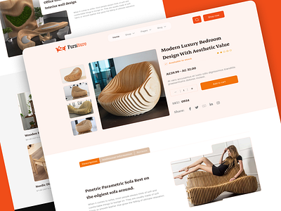 Furniture Product Design Portfolio ecommerce furniture furniture ui interior design landing page online shop product product design store