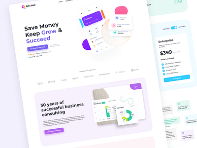 Qikloan Landing Page (Freebie) 3d bank banking clean design figma finance flat framer free freebie insurence investment minimal mockup modern spline web webflow website