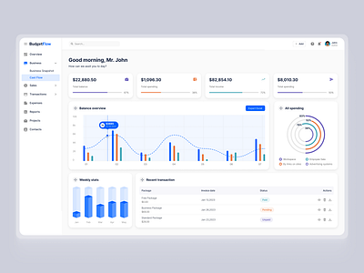 Budget Flow - Finance Management Solution Design Concept branding design figma figmadesign graphic design illustration logo ui uidesign uiux