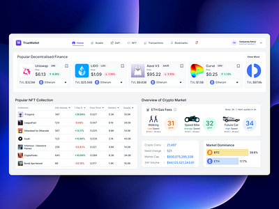 TrueWallet | Web3 Web App product design ux designer wallet design web app web app design web3 web3 design