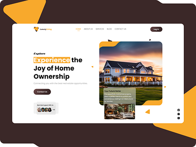 Luxury Living Landing Page Design banner section home page design landing page mobile design poduct design real estate uiux design web design