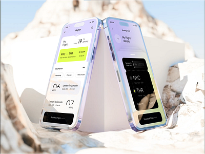 Flight Ticket App - Inteaction Design animation motion graphics ui