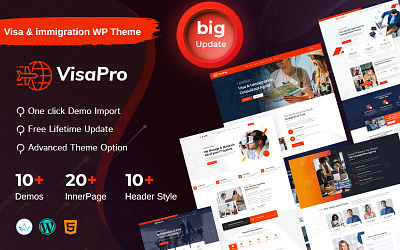 VisaPro - Immigration & Visa Consulting WordPress Theme 3d animation graphic design illustration logo