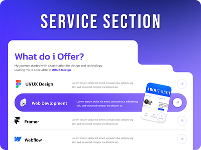 Service Section for agency / Portfolio Website creative landing page minimal offer portfolio section design service ui design website website design