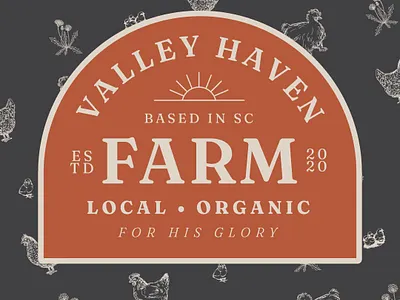 Valley Haven Farm Brand badge brand chickens farm farming muted tone