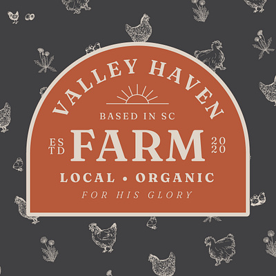 Valley Haven Farm Brand badge brand chickens farm farming muted tone