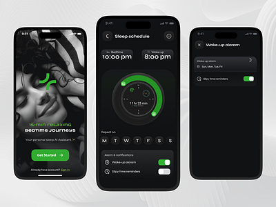 Sleep app! 😴✨ app health sleep time tracking ui