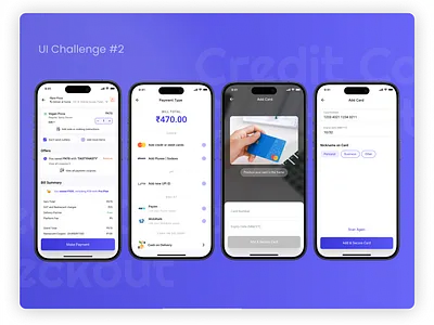 Credit Card Checkout add card cart checkout credit card daily ui challenge debit card design food app payment payments scan card secure card ui ui challenge user experience ux