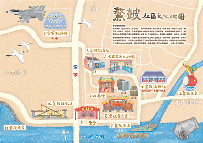 鰲鼓社區文化地圖 graphic design illustration map