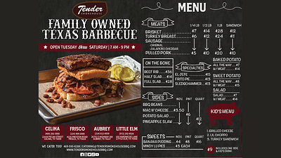 Texas Barbecue Menu Design branding design graphic design illustration menu print typography