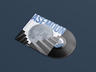 Music Cover "Asemoon" album cover blue blur branding cover disk graphic design moon music music cover