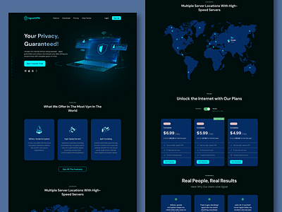 UgostVPN - VPN service landing page figma figma landing page design landing page ui ui design ux design vpn website design