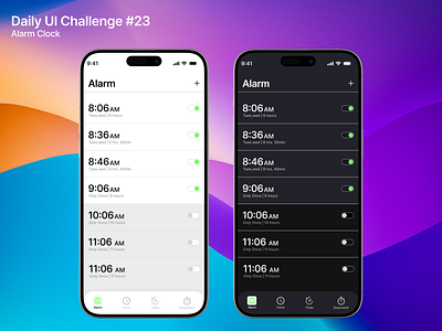 Alarm clock UI design product design ui ux