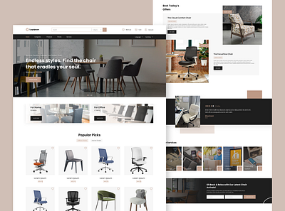Chairs E-Commerce Website chairs e commerce ui web design website