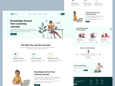 E-learning landing page design education graphic design illustration landing page logo typography ui ux vesual design web design website