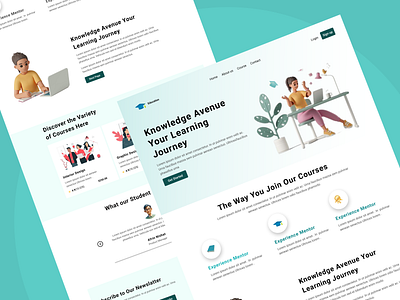 E-learning landing page design education graphic design illustration landing page logo typography ui ux vesual design web design website