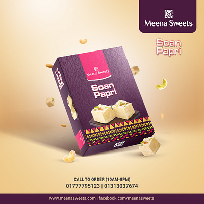 Social Media Post For Meena Sweets advertising branding design graphic design illustration illustrator packaging photoshop social media sweet