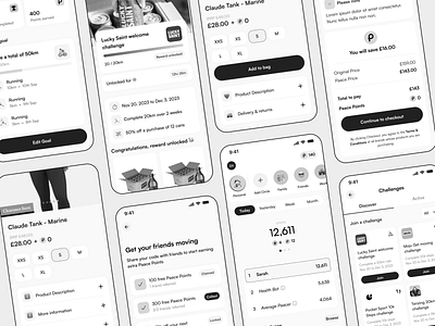 Fitness App - Wireframes app design fitness app ios design mobile app product design shopping app ui ux