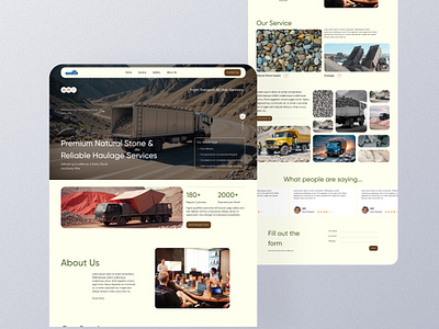 Landing Page for Natural Stone and Haulage Service Company figma design landingpage design moderuidesign uidesign webdesign