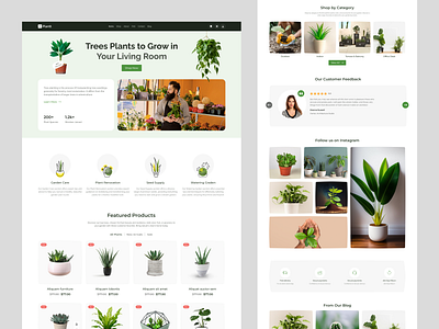 Plant Shop Website app clean dashboard design ecommerce ecommerce landing page ecommerce website figma design landing page minimal plant shop product design tree plant ui ui design uiux web design website