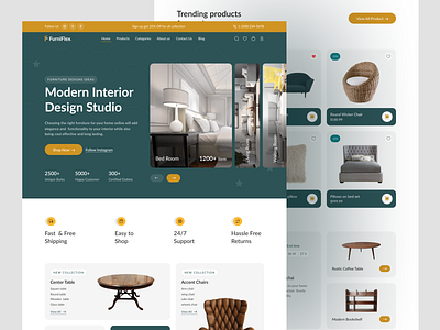 Furniture Website Design design ecommerce ecommerce landing page ecommerce website figma design furniture furniture landing page furniture website landing page product design sofa table ui ui design uiux design web design website design