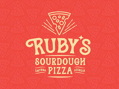 Ruby's branding jewel logo mystic pizza pizza branding pizza shop restaurant branding ruby slice star