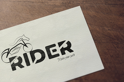 RIDER Typography | Bike logo black brand name branding creative design graphic design graphic designer icon illustration illustrator letter logo modern name new type typography vector