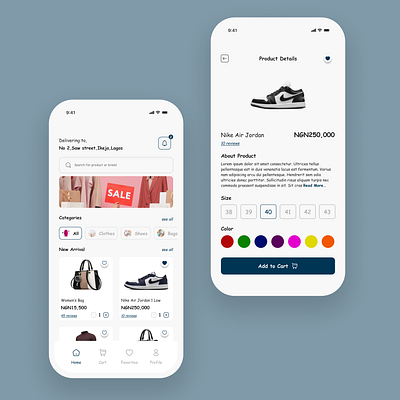 Product page and Details design ui