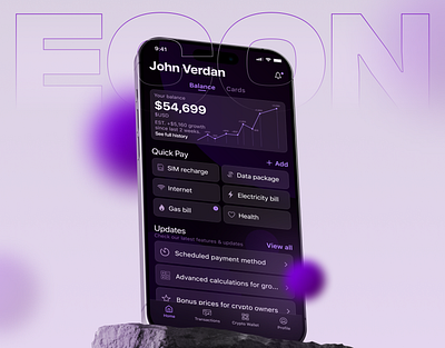 ECON Banking & Trading App | UI UX | Case Study app app design banking branding case study design front end glassmorphism graphic design ios app logo mobile app modern trading ui ui ux user interface