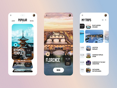 Travel App android app ios mobile ui