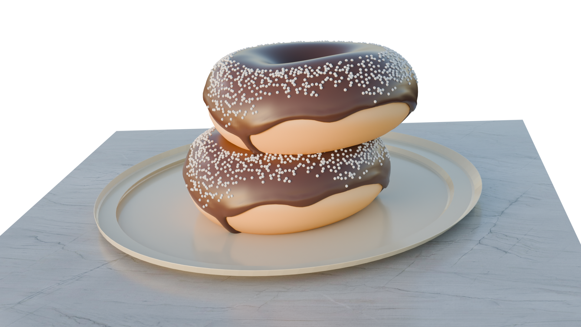3d stack chocolate donut with sprinkles 3d 3d modeling american food blender breakfast cake calorie chocolate desser digital art donut fast food food glazed illustration menu realistic snack sprinkles sweet