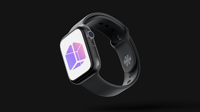 Visionarium: VR Space 3D Logo and branding. Apple Watch. 3d logo abstract creative design futuristic branding geometric logo gradient graphic design high tech illusion innovative logo logo design logotypely minimalist design modern design pink purple tech logo virtual reality visual identity vr logo