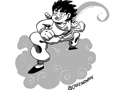 Dragon Ball - Illustration anime blackandwhite characters cloud comic dragon ball drawing fanart illustration manga monochrome pencil procreate sangoku