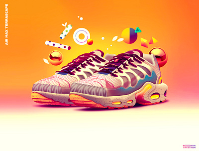 Terrascape Air Max airmax basket illustration lifestyle poster sneakerart sneakerillustration sneakers soles